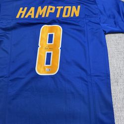 Omarion Hampton Autograph Custom Jersey-Metabilia Coa-L.A. Chargers