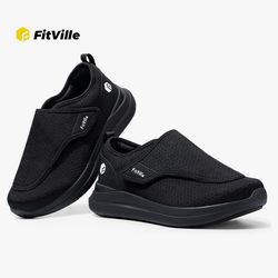 Men's Size 12 extra wide FitVille Shoes for Men Extra Wide Slip-on Shoes  Adjustable Walking Shoes  - EasyTop Wings