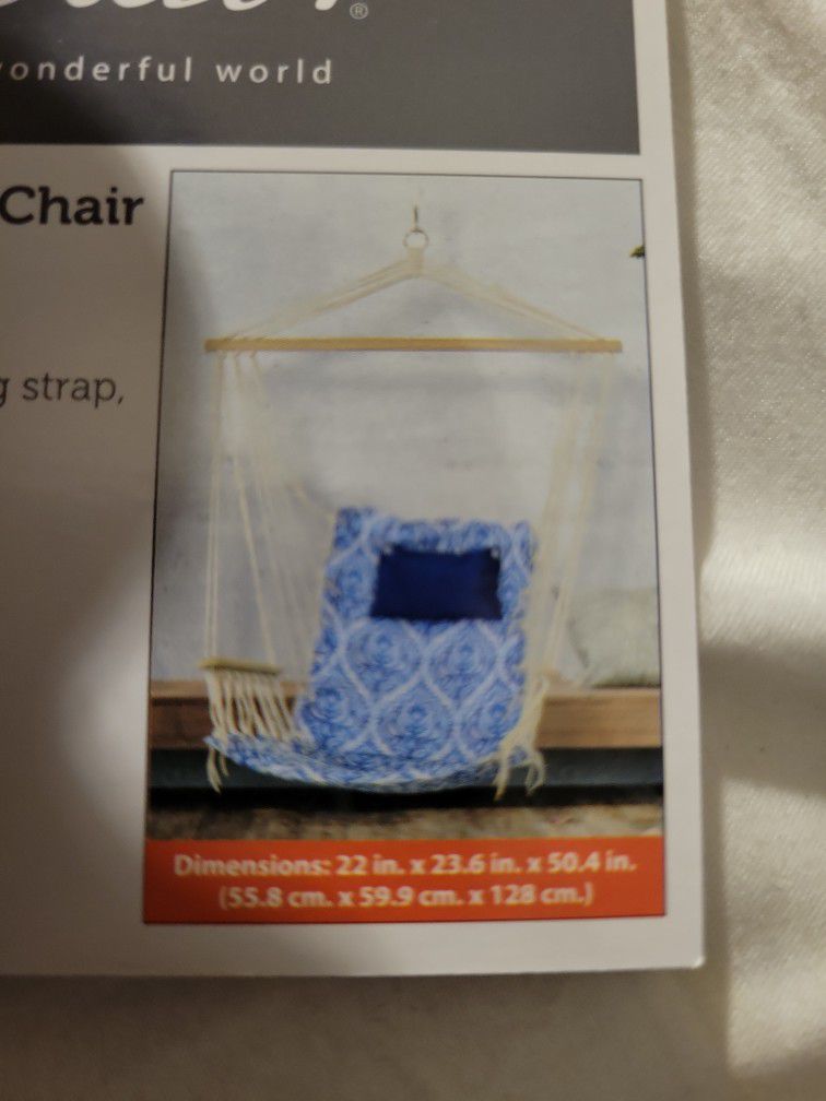 Hanging Hammock Chair, Blue, New