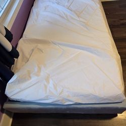 Pink And Blue Twin Size Mattress And Frame 