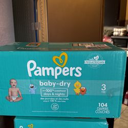 Pampers New, Size 3 ,104 Diapers 