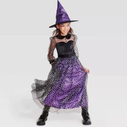 Girl’s Witch Dress Lights Up  Halloween Sz L