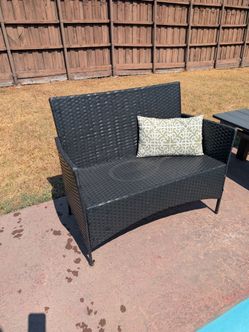 Wicker Patio Bench