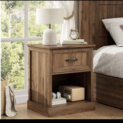 Rustic-style nightstand, new and assembled (one piece).