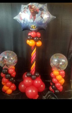Incredibles balloon columns/ centerpieces