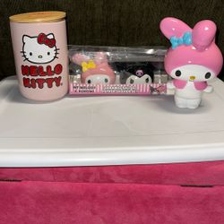 Hello Kitty Snack Jar, Salt Pepper Shakers  Pen Holder 