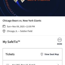 BEARS VS GIANTS SUNDAY NOVEMBER 9th