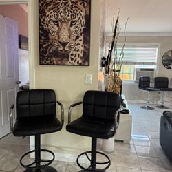 Adjustable Leather Bar Stools 