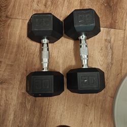 30 Pound Dumbbells.