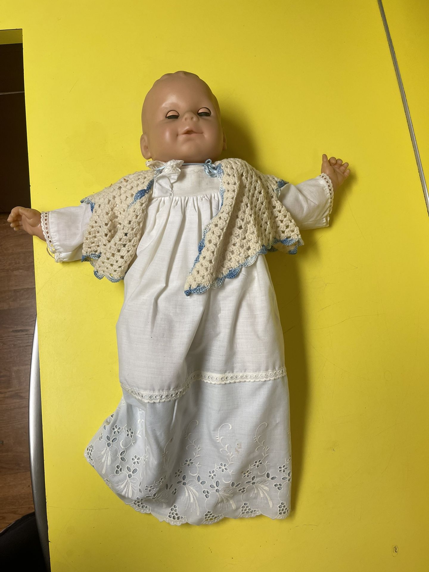22” Vintage Realistic Puppe Gotz Vinyl baby doll Blue sleepy eyes 