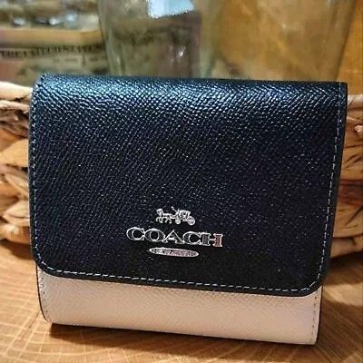 NEW COACH Designer Small Trifold Leather Wallet