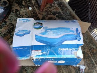 New Elegant Pool 10ft long w/ 2 inflatable seats w 2 backrest