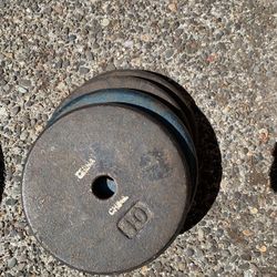 Four 10 Lbs Standard Weight Plates 