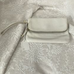 Talbot Cream Leather Wristlet 