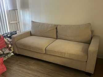 Beige Fabric Two-Seat Sofa