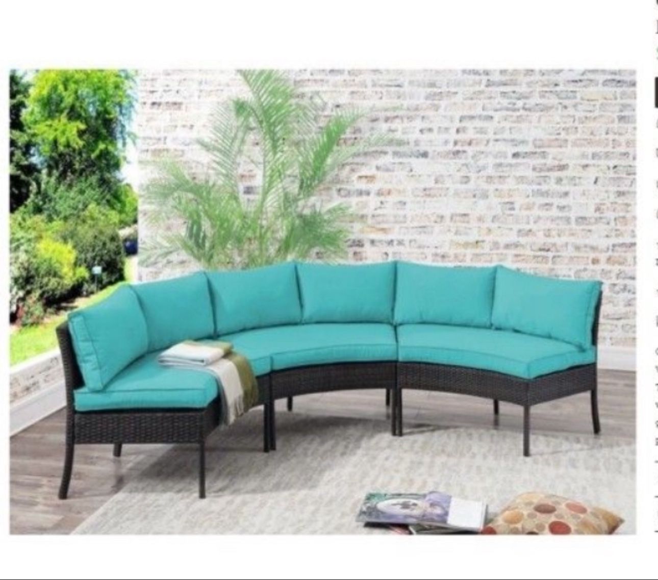 Round Patio Furniture Set Outdoor U Shaped Sectional Set Brand New Circle Round Patio Set