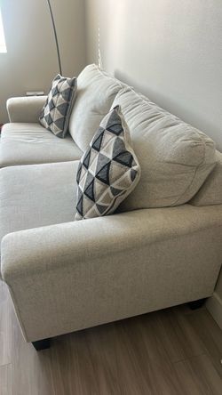 Light Gray Fabric 2-Seater Sofa 220”