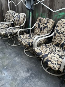 Set 4 Chairs Patio 