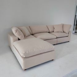 New Beige Sofa Cloud Couch Sectional