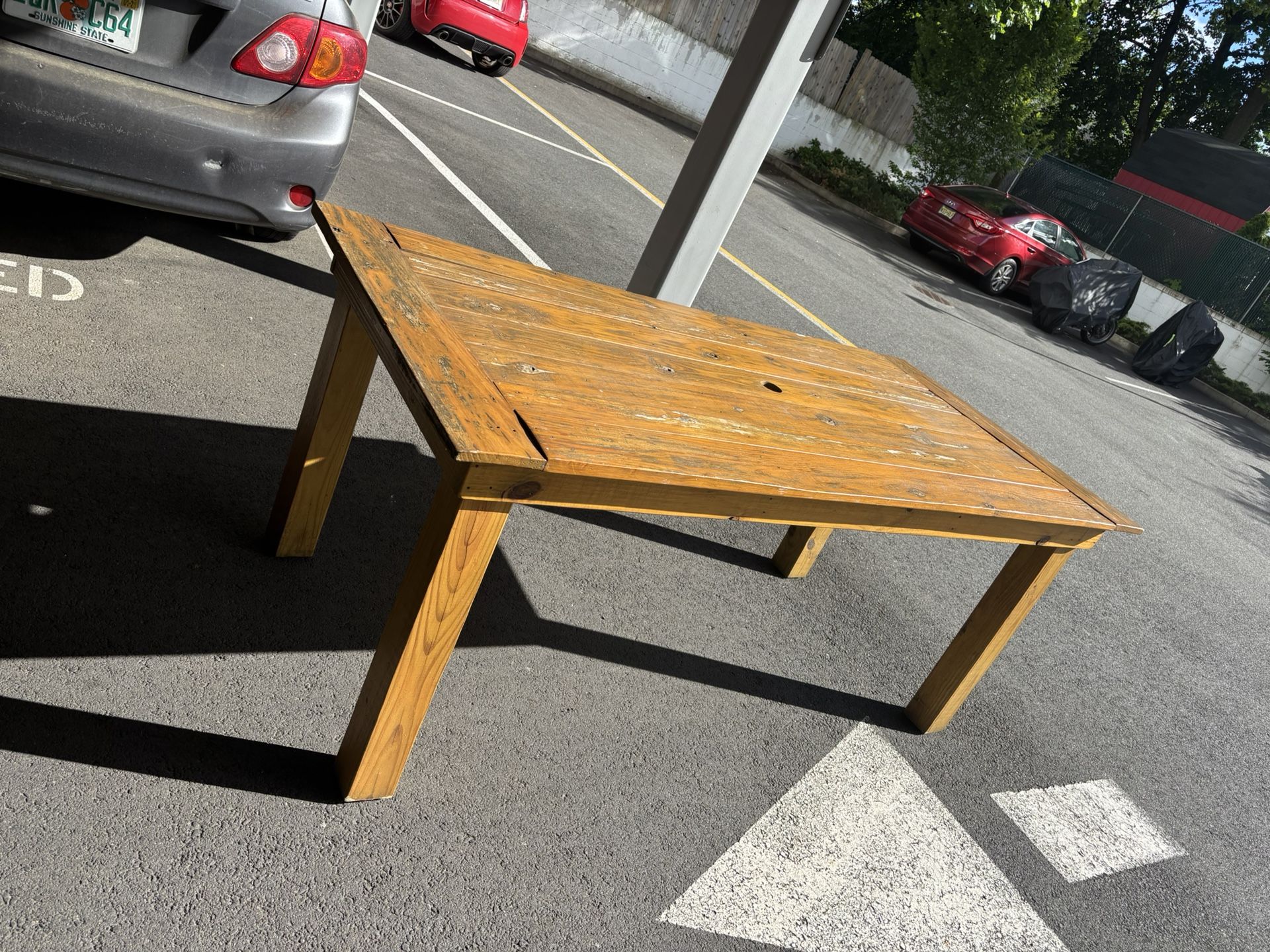 solid wood outdoor dining tab