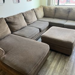 Sectional Couch Brown