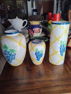 Vintage Inspirado vases set of 3 12" 10.25" 7"