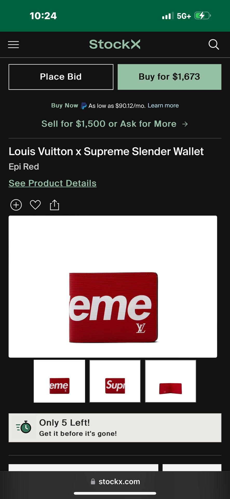 Louis Vuitton x Supreme Slender Wallet