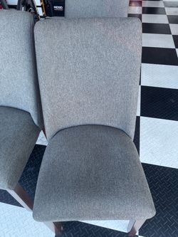 Gray Upholstered Dining Chairs – Set of 6