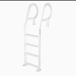 Heavy Duty Deck Entry Ladder Anti Slip Plastic Step Pool Ladder for Adjustable 48-54 Inch above Ground or In Ground Swimming Pools