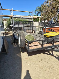 2021 14x7 Utility Trailer With Mesh Ramp