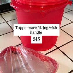 Tupperware Red 5L Jug With Handle 