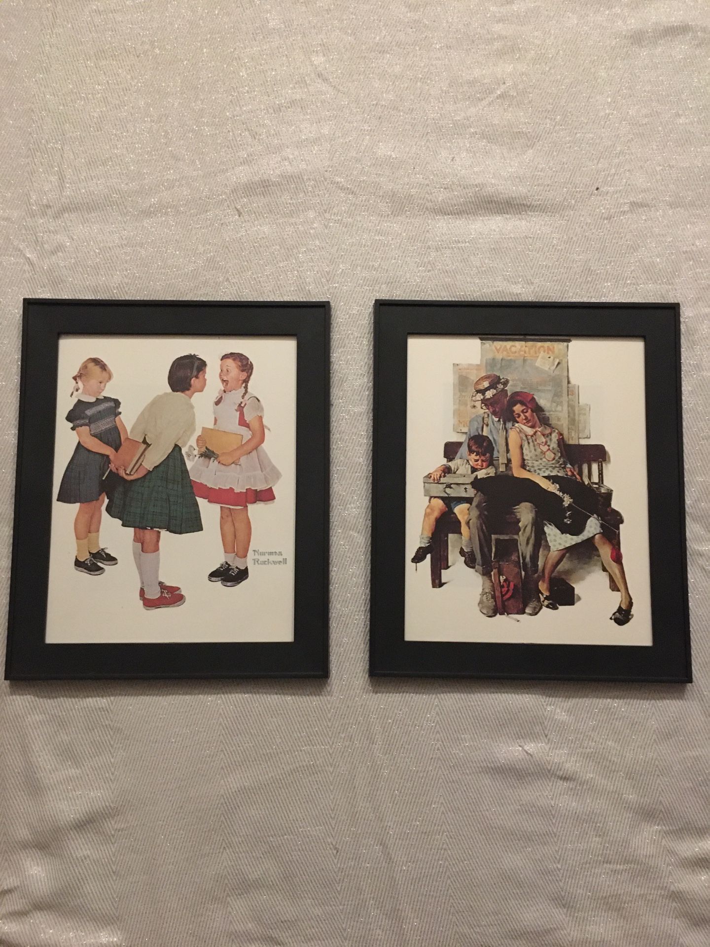 Two Large framed prints (Norman Rockwell)