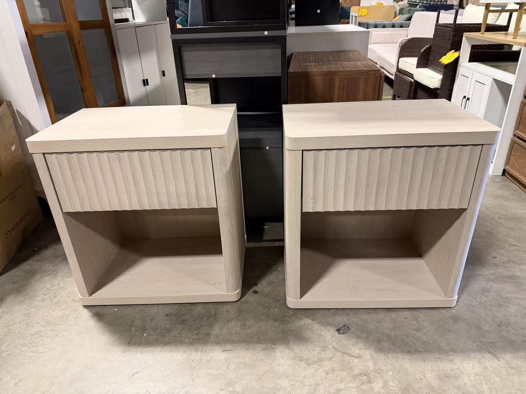 SICOTAS Night Stand Set of 2 Nightstands with Drawer Storage $120