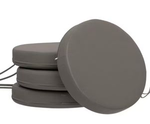 Outsunny 15 in. x 3 in. Outdoor Chair Cushions of 4 of Pieces, Thick Round Seat Dining Chairs Bistro Chairs Cushions Dark Gray