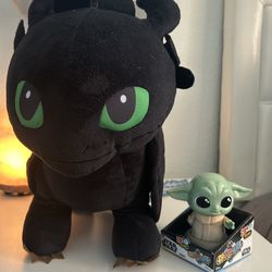 Toothless Nightlight Plushie & Grogu Droidables