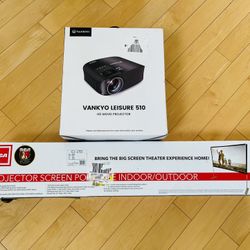 Vankyo Leisure 510 HD Movie Protector And RCA Projector Screen With Stand 