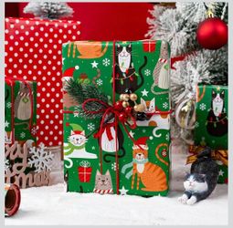 Christmas Cat Wrapping Paper – New 🎄🐱
