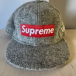 Supreme Box Logo New Era Harris Tweed Gray/red Size 7 5/8