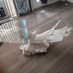 Eagle Table,Oval Glass Top