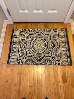 Threshold 100% Wool Accent Rug – Blue, Gray & Ivory