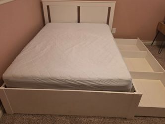 Full bed frame and mattress