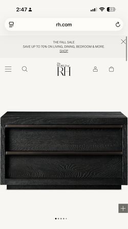 RH Restoration Hardware Bezier 26” Nightstand – Black Oak/Bronze