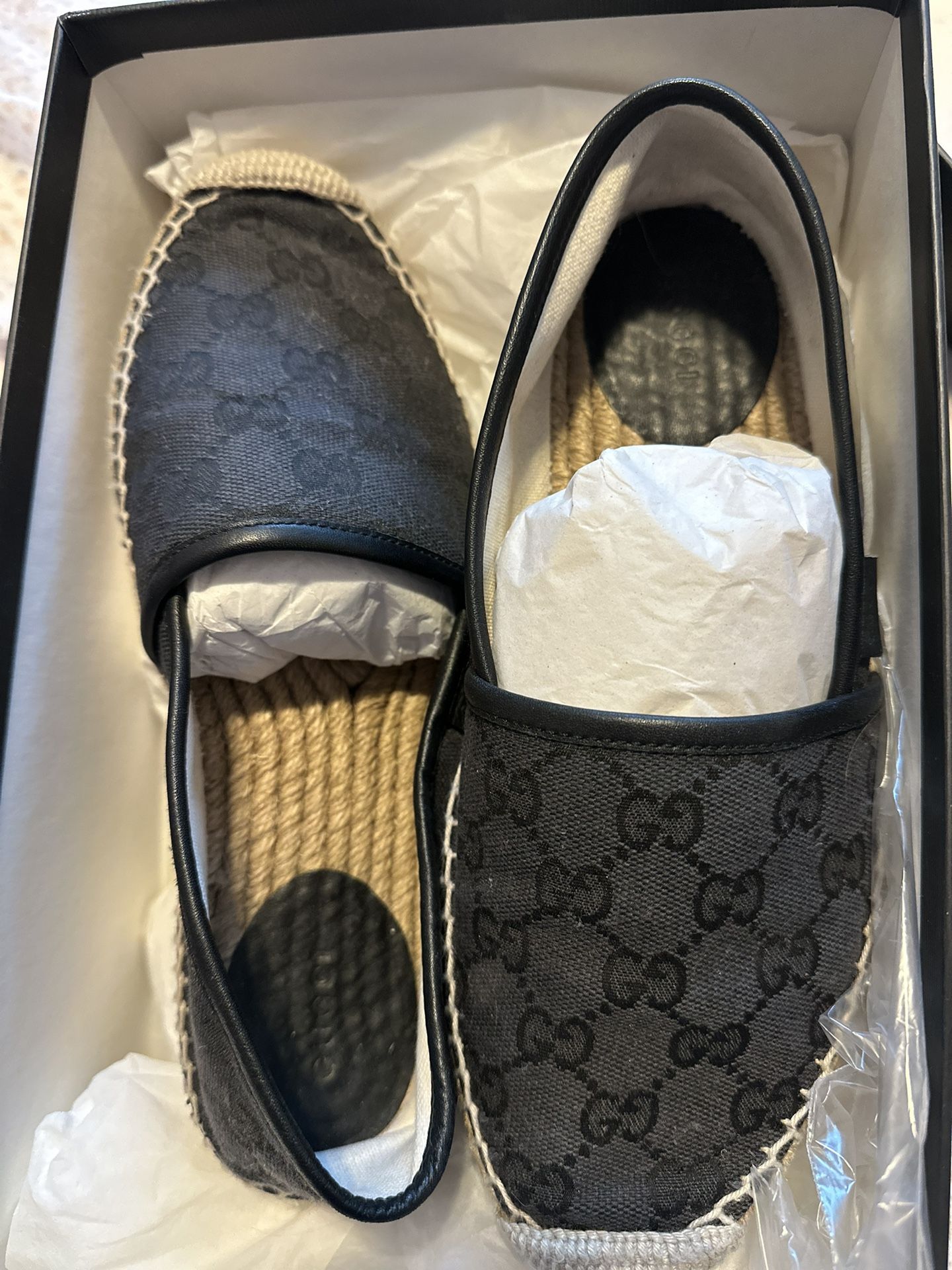 Gucci GG Canvas & Leather Espadrille