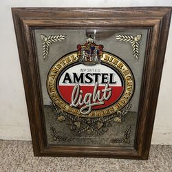 Amstel Light Bar Mirror Sign 19x15