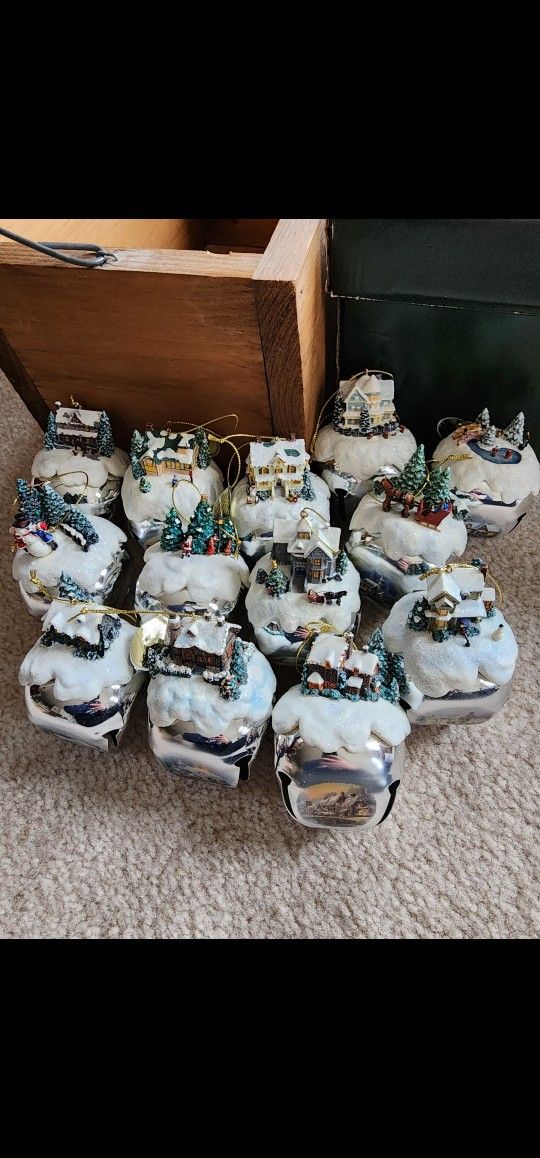 Thomas Kinkade Sleigh Bell Ornaments