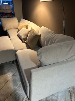 Familymill Modern Sectional Sofa with Ottoman