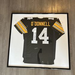 Vintage Signed Framed Neil O’Donnell Steelers Jersey