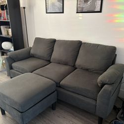 3 Chair Couch With Ottoman