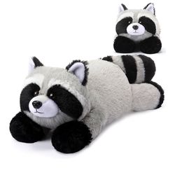 HyDren 18 Inch Raccoon Stuffed Animal 1.5 Lbs Weighted Soft Cuddly Realistic Raccoon Body Pillow Hug Sleeping Fluffy Plush Toys for Kids Birthday Gift