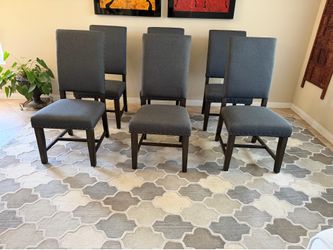 6 Brand New Grey Upholstered Parsons Dining Chairs